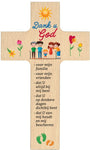 Houten kruisje 9x15cm; Dank U God