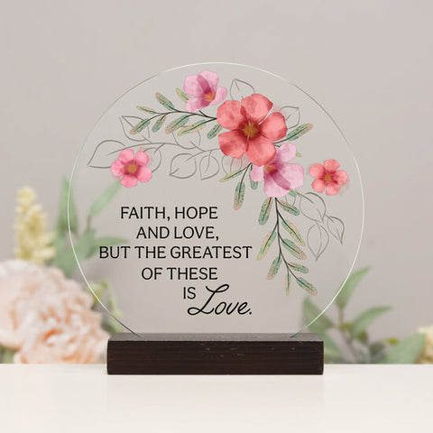 Glazen deco - Faith Hope and Love