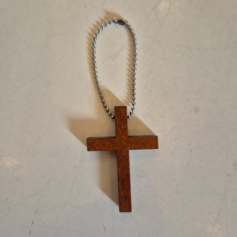 Sleutelhanger houten kruis