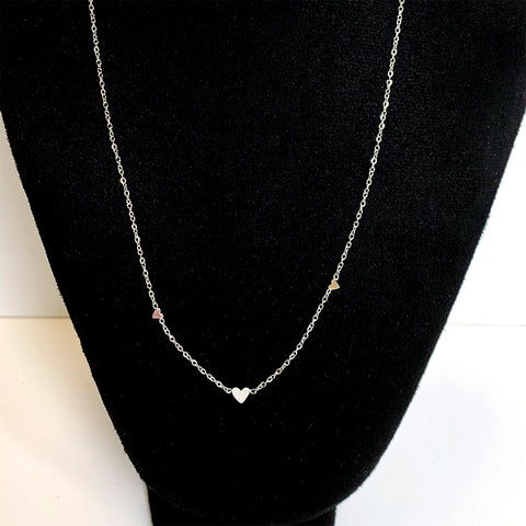 Ketting - 3 hartjes - zilver