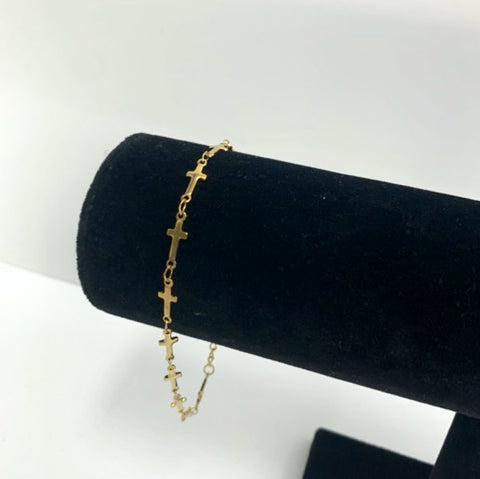Armband - kruisjes - goud
