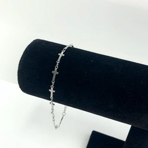 Armband - kruisjes - zilver