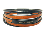 Armband - Vertrouw God - leer