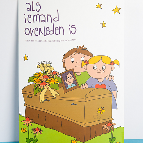 kleur-, doe- en (voor)leesboekje Als iemand overleden is