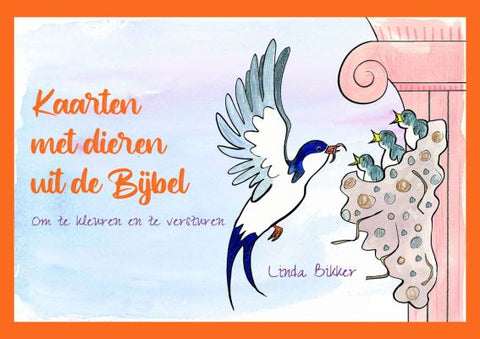 Kaarten met dieren uit de Bijbel - om te kleuren en te versturen - Linda Bikker
