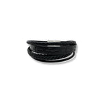 Leren herenarmband - diepdruk kruisjes - 21 cm