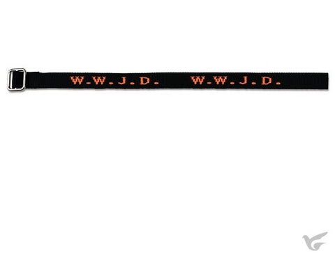 Armband - W.W.J.D. - Zwart/Oranje