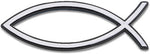 Auto embleem - ichtusvis - 13cm - zilverkleurig