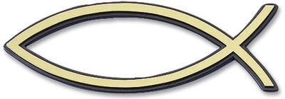 Auto embleem - Ichtusvis - 13 cm - goud