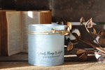 Windlicht maat S - Geloof Hoop & Liefde - Blauw
