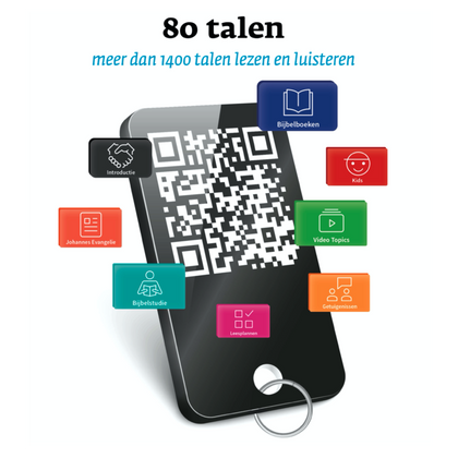 Sleutelhanger QR-code Digitale Bijbel App.